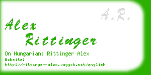 alex rittinger business card